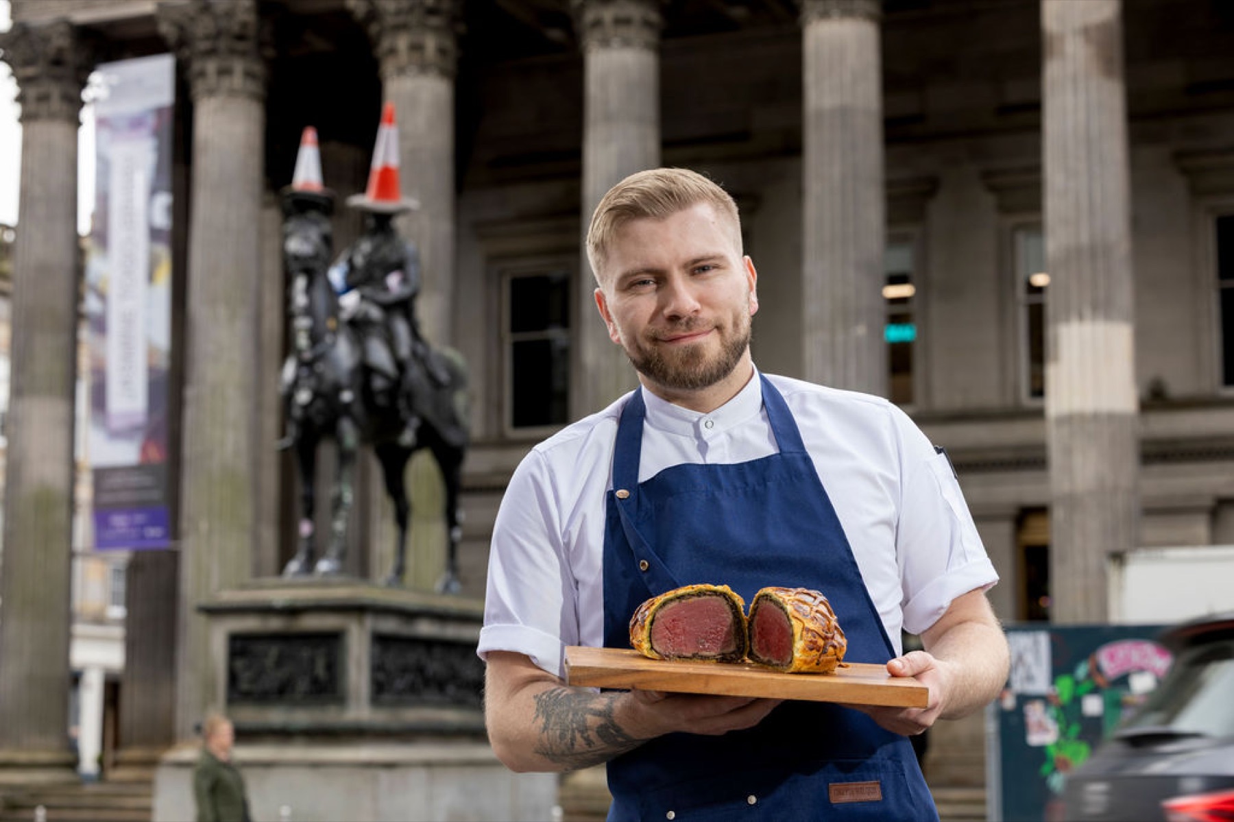 Head Chef Conner Magee with a finished dish at the pass